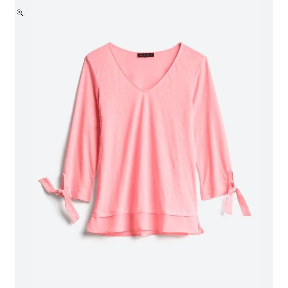 SANCTUARY Sylvie Linen Tie Sleeve Tee - Women's SIZE XS